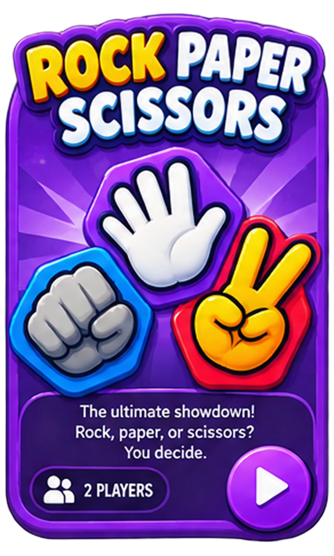 Rock paper scissors game card