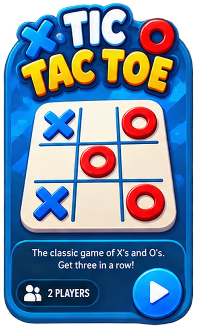 Tic tac toe game card